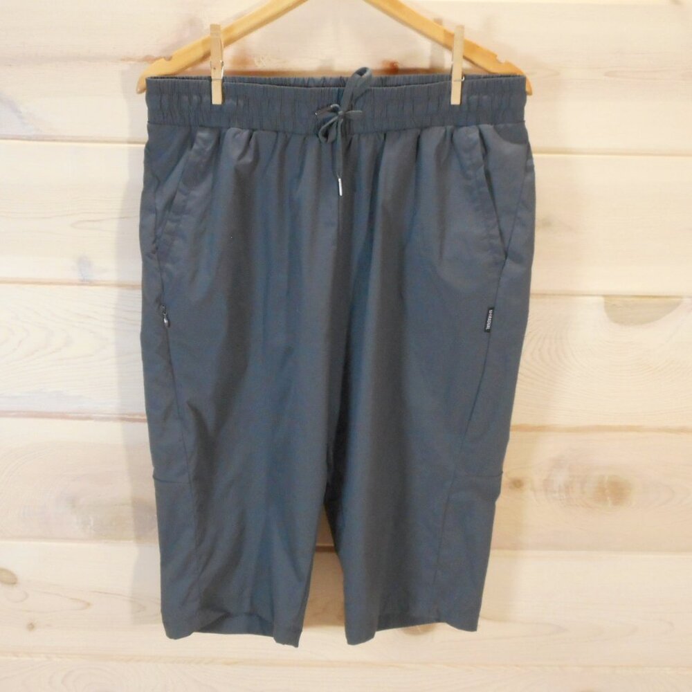 Gradual Women’s Size L Capri Activewear Pants Gray Gym Pockets Elastic Waist